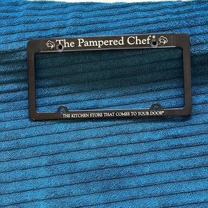 The Pampered Chef license plate holder.
